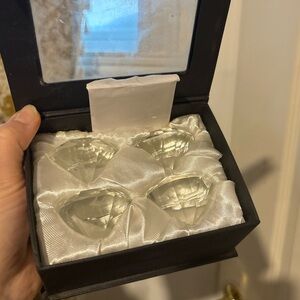 Set of 4 Elegant Crystal placecard Set